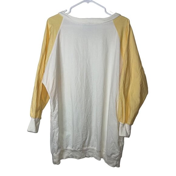 Coco Bay Miami Vintage Womens Top Size Large White Long Sleeve Flamingo Cotton - Picture 2 of 11